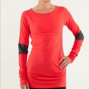 Lululemon Devotion Long Sleeve Red & Gray Size M